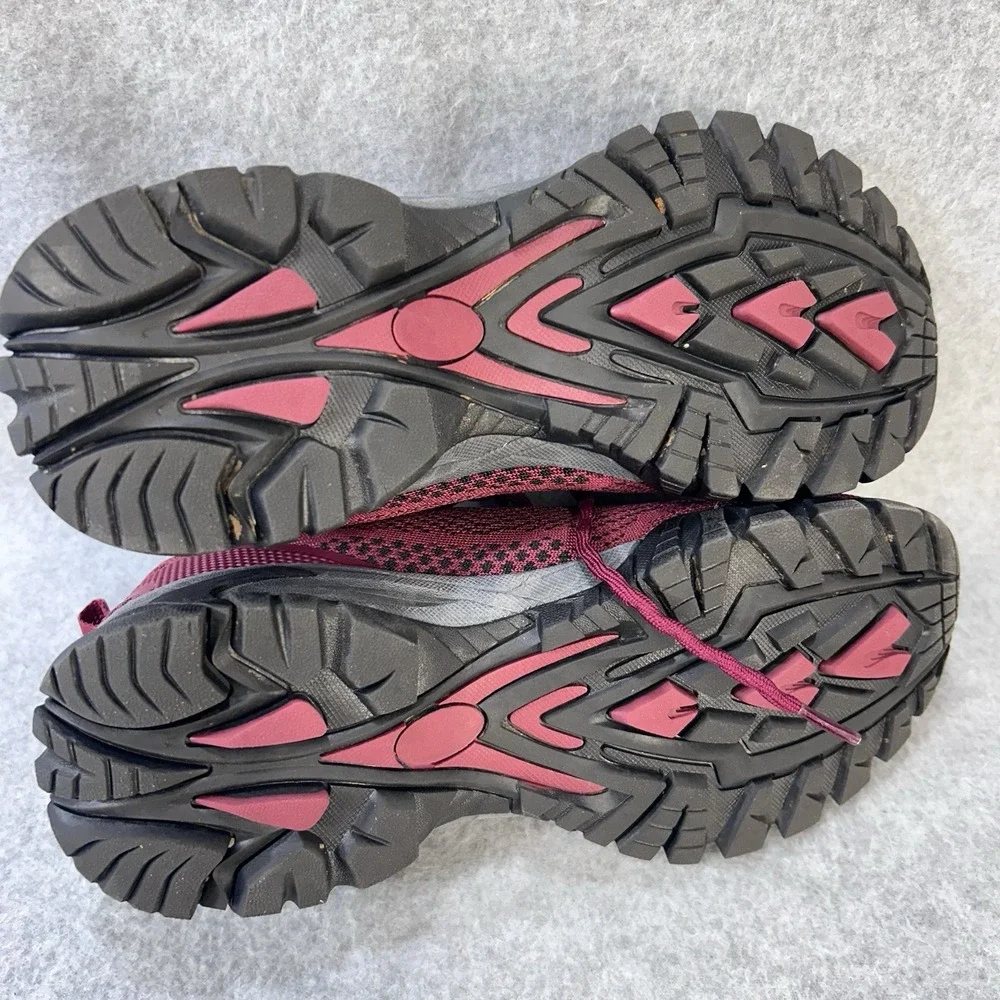 ULOGU Trail Hiking Shoes EU 40 Burgundy Lace Up Outdoor Athletic Sneakers